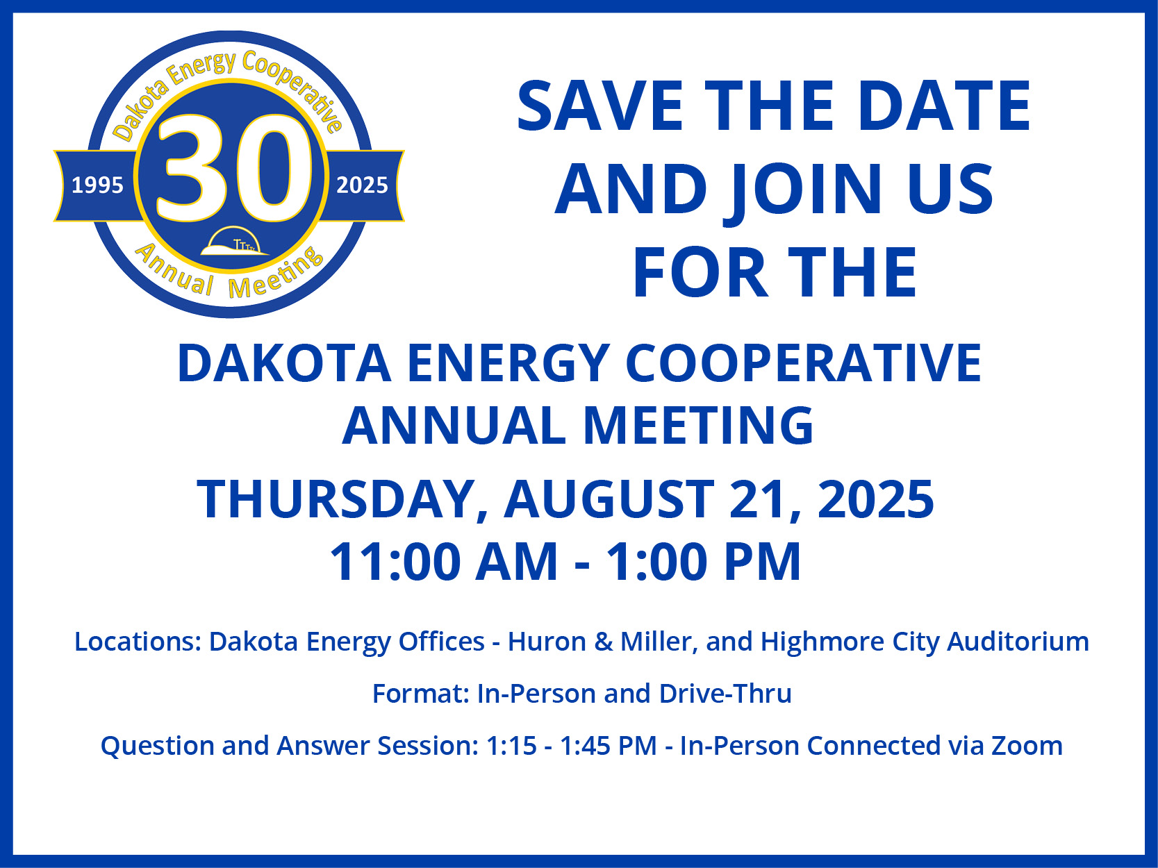 The 2025 Annual Meeting will be held August 21, 2025.